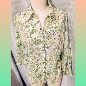 Ann Taylor Loft button up blouse with 3/4 sleeves